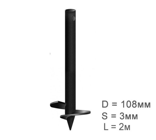 Купить Свая винтовая 108х3мм, длиной 2м